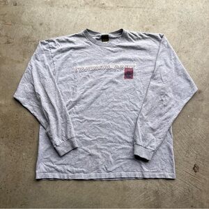 Vintage Y2K Made In USA Timberland Spell-Out Logo Gray Long Sleeve Shirt